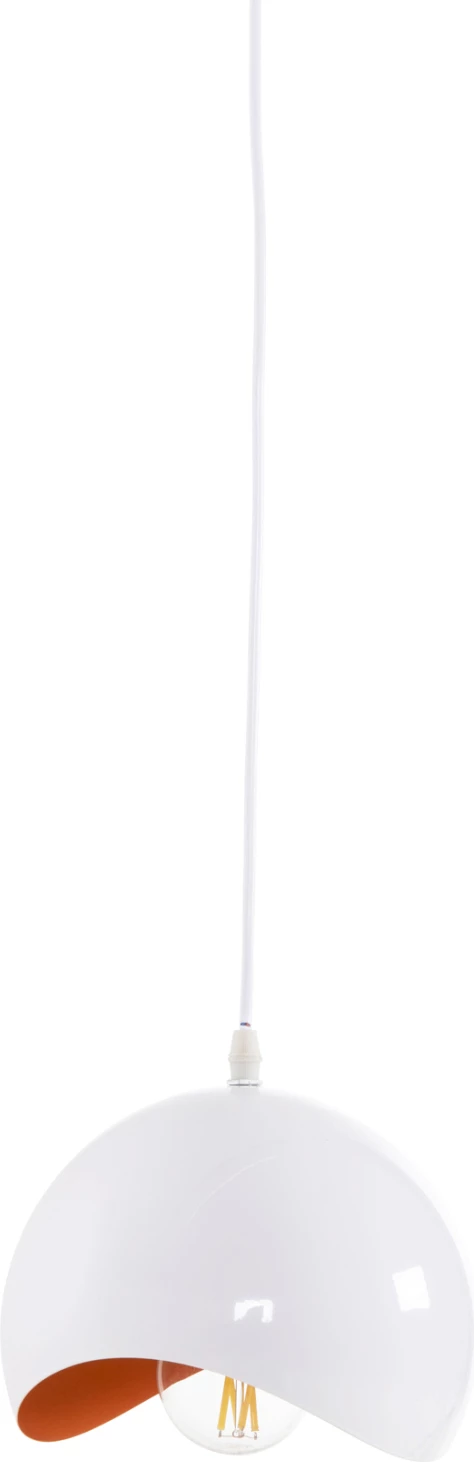 Llambë varëse tavani, sferë metalike, bardhë dhe portokalli, FH4165.02, Φ20x118H cm