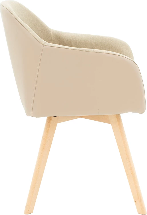 Karrige Safira, pëlhurë PU, bezhë-natyrale, 57x58x84cm