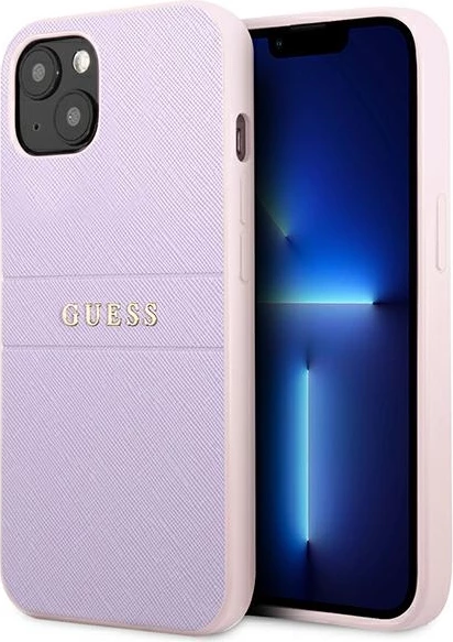 Mbështjellës Guess GUHCP13SPSASBPU për iPhone 13 mini, Saffiano, vjollcë