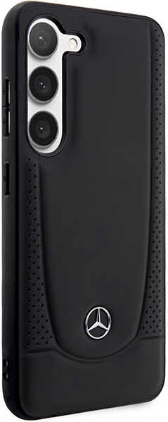 Mbështjellës Mercedes Urban Line për Samsung Galaxy S23 FE, lëkurë, i zi