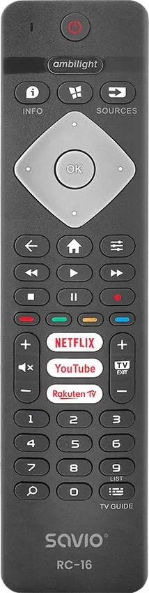 Telekomandë universale SAVIO RC-16 për Philips TV, SMART TV, e zezë