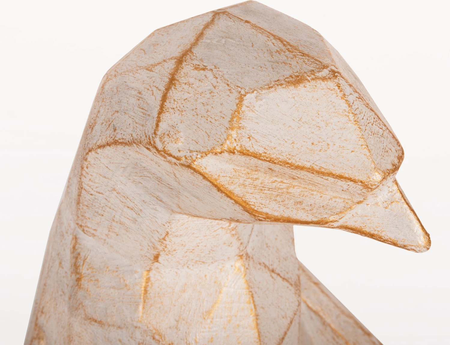 Dekorim për dysheme, pinguin, ngjyrë patina e bardhë me detaje ari, FH7915, 30x20x60H cm