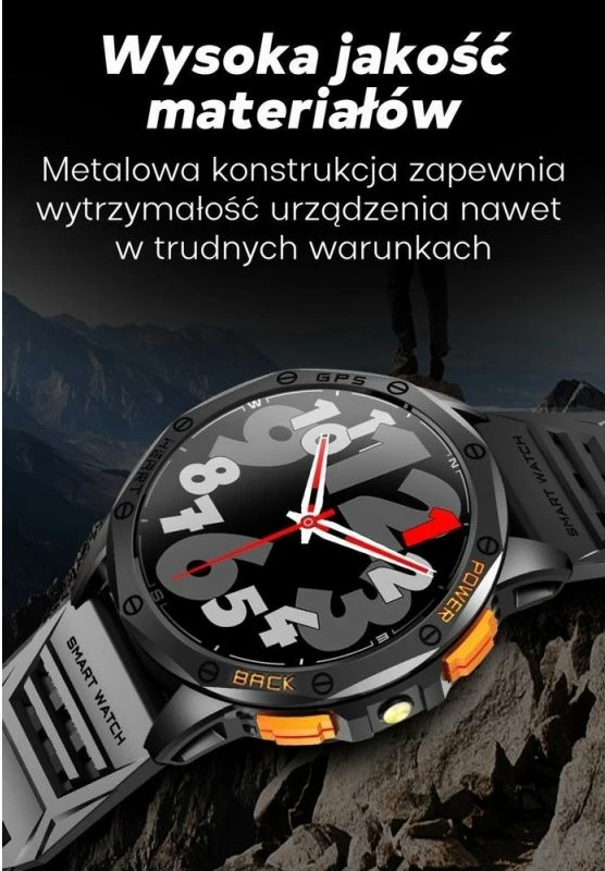 Smartwatch për meshkuj Gravity, rrip i zi dhe i kaltër