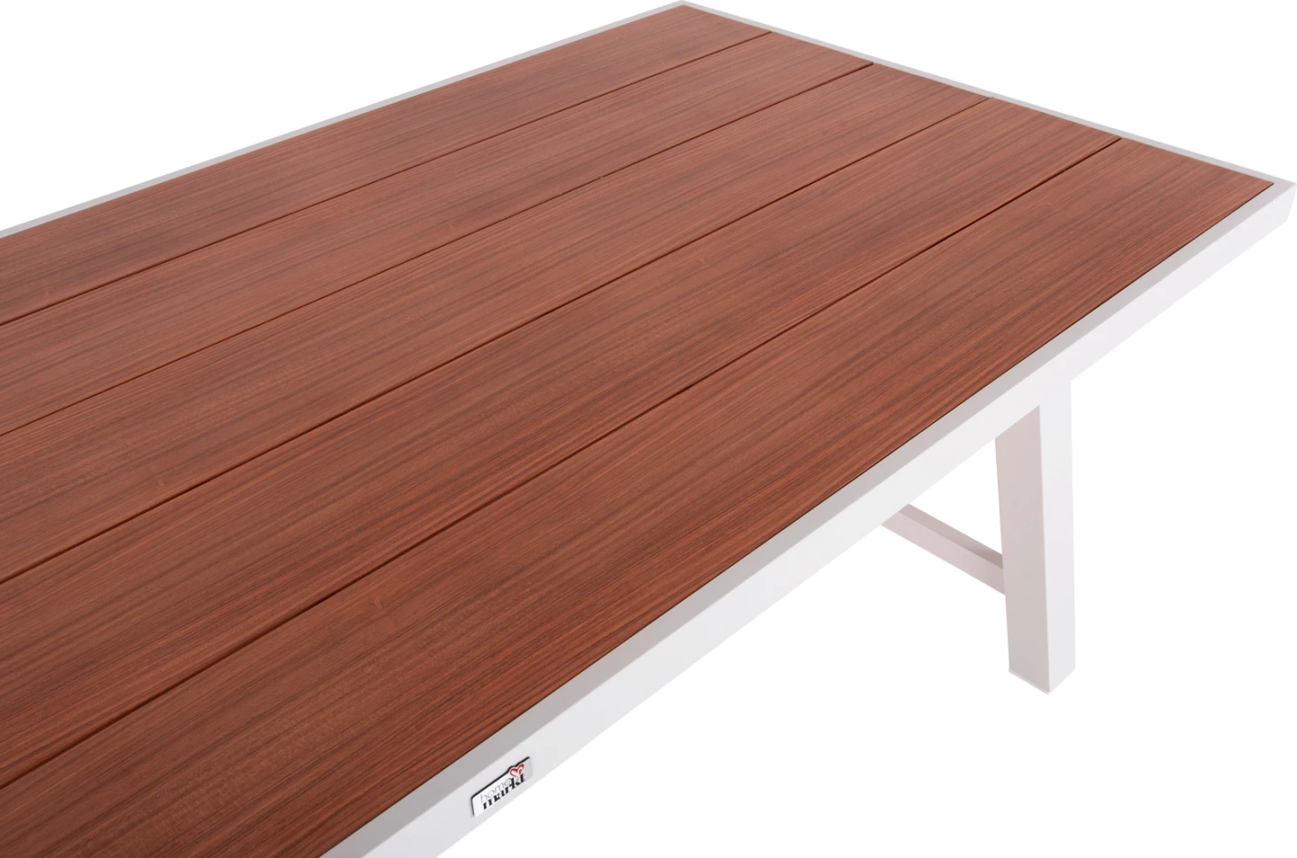 Tavolinë e jashtme alumini GOBAR FH6060.01 e bardhë me sipërfaqe tavoline si dru 240x105x75H cm