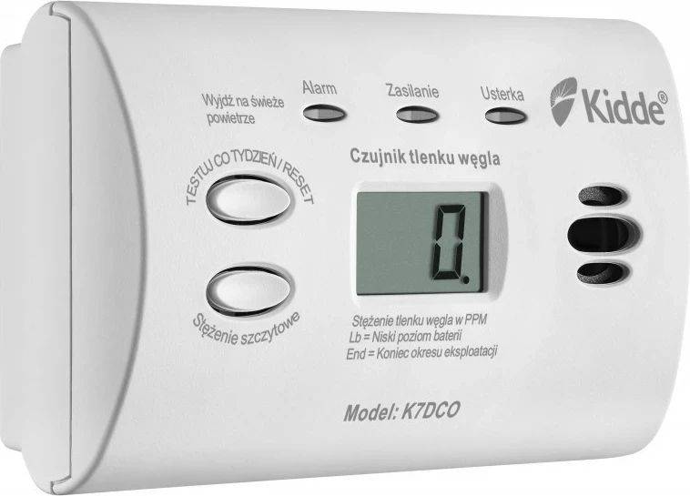 Detektor monoksidi karboni Kidde K7DCO me ekran, Bardhë
