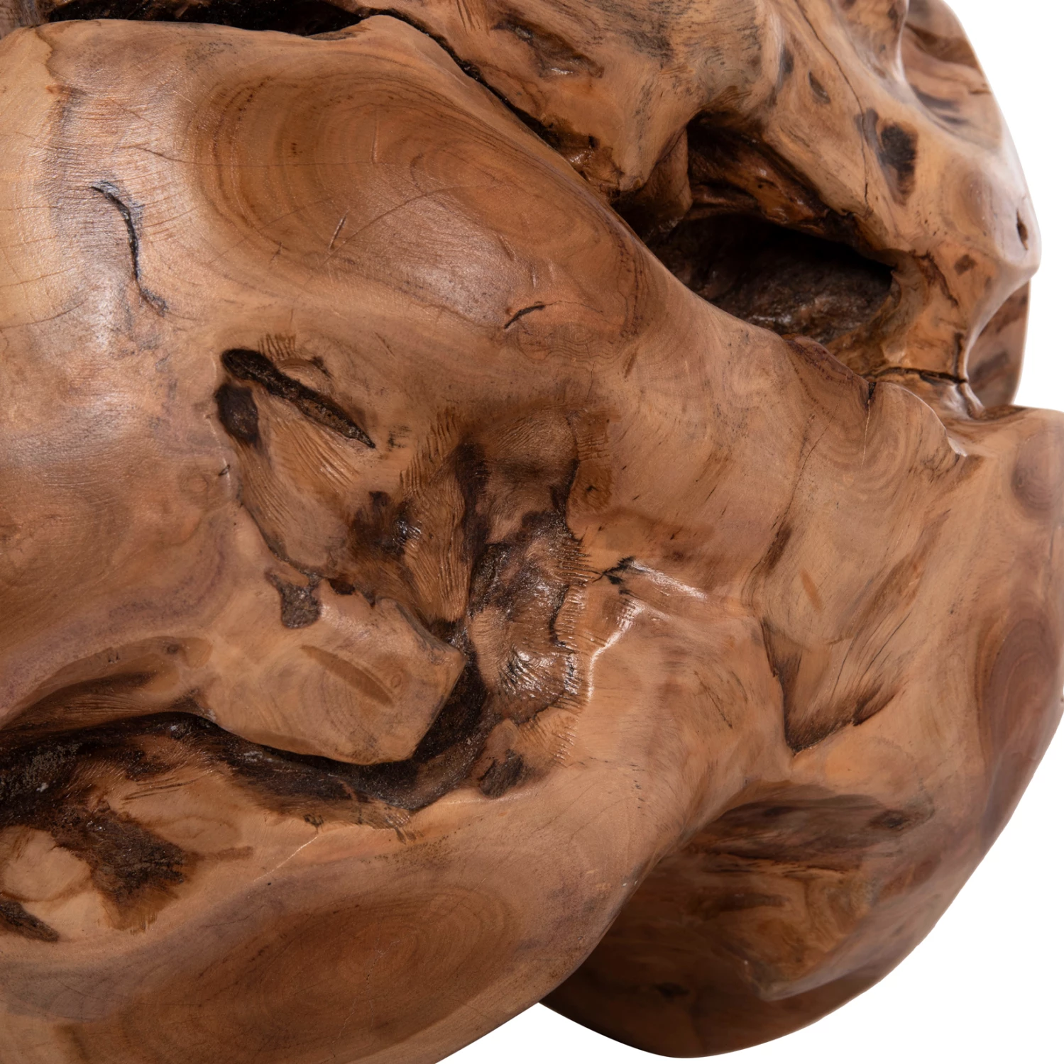 Dekor për dysheme CLEMOR, sferë prej druri tik, ngjyrë natyrale, Φ40cm