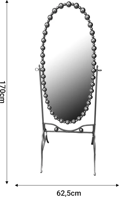 Pasqyrë Present Inart metalike e zezë 63.5x50x171cm