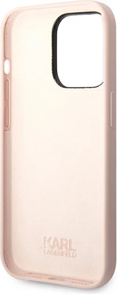Mbështjellës Karl Lagerfeld KLHCP14LSLCTPI për iPhone 14 Pro 6.1", silikon, rozë