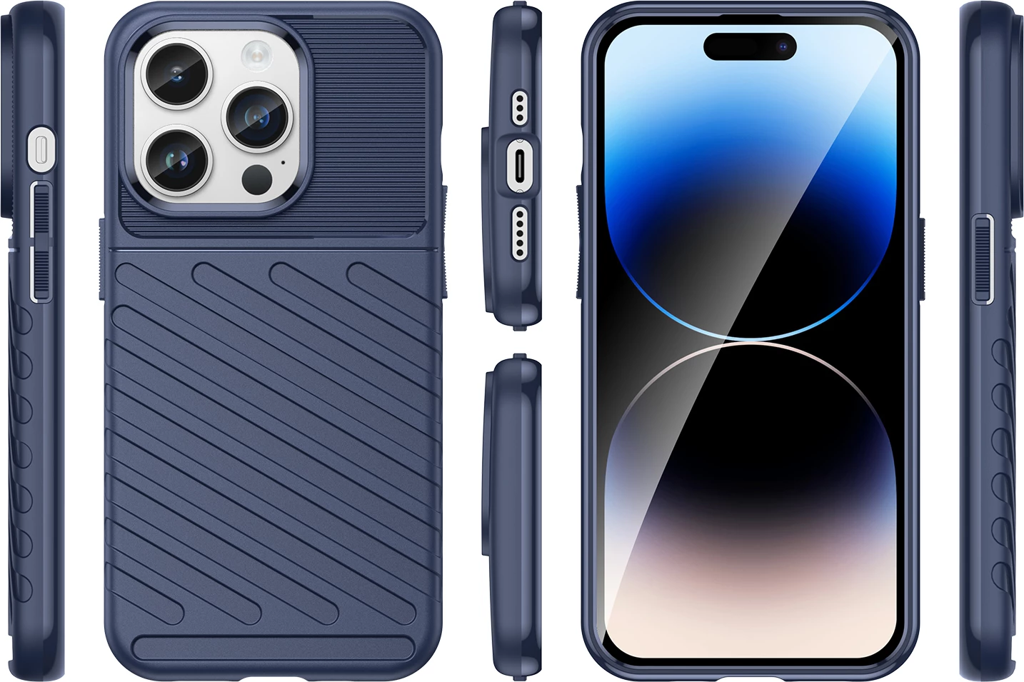 Mbështjellës Hurtel Thunder Case për iPhone 14 Pro, i kaltër