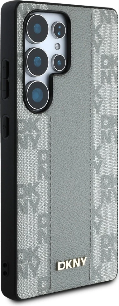Mbështjellës DKNY Leather Checkered Pattern MagSafe për Samsung Galaxy S25 Ultra, Gri
