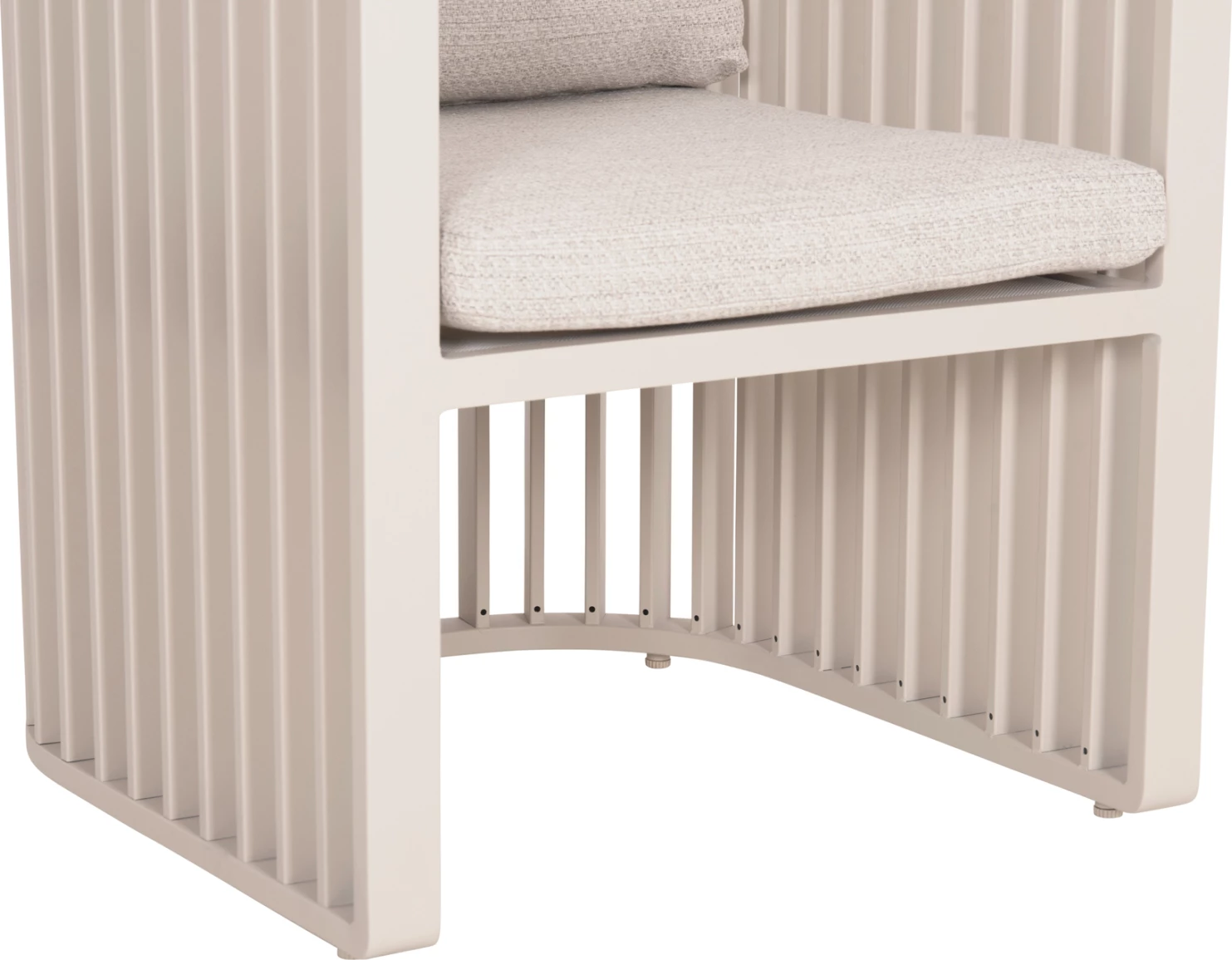 Karrige alumini për jashtë, seri ETERNITY, ngjyrë fildishi, jastëkë bezhë, 65x72x84cm