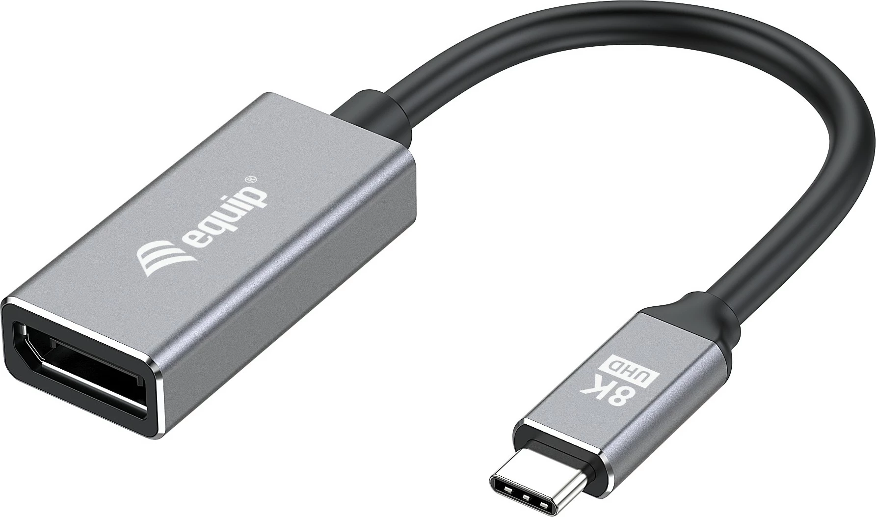 Adapter USB-C në DisplayPort 1.4 Equip, 8K/30Hz, 0.15m, zi/gri