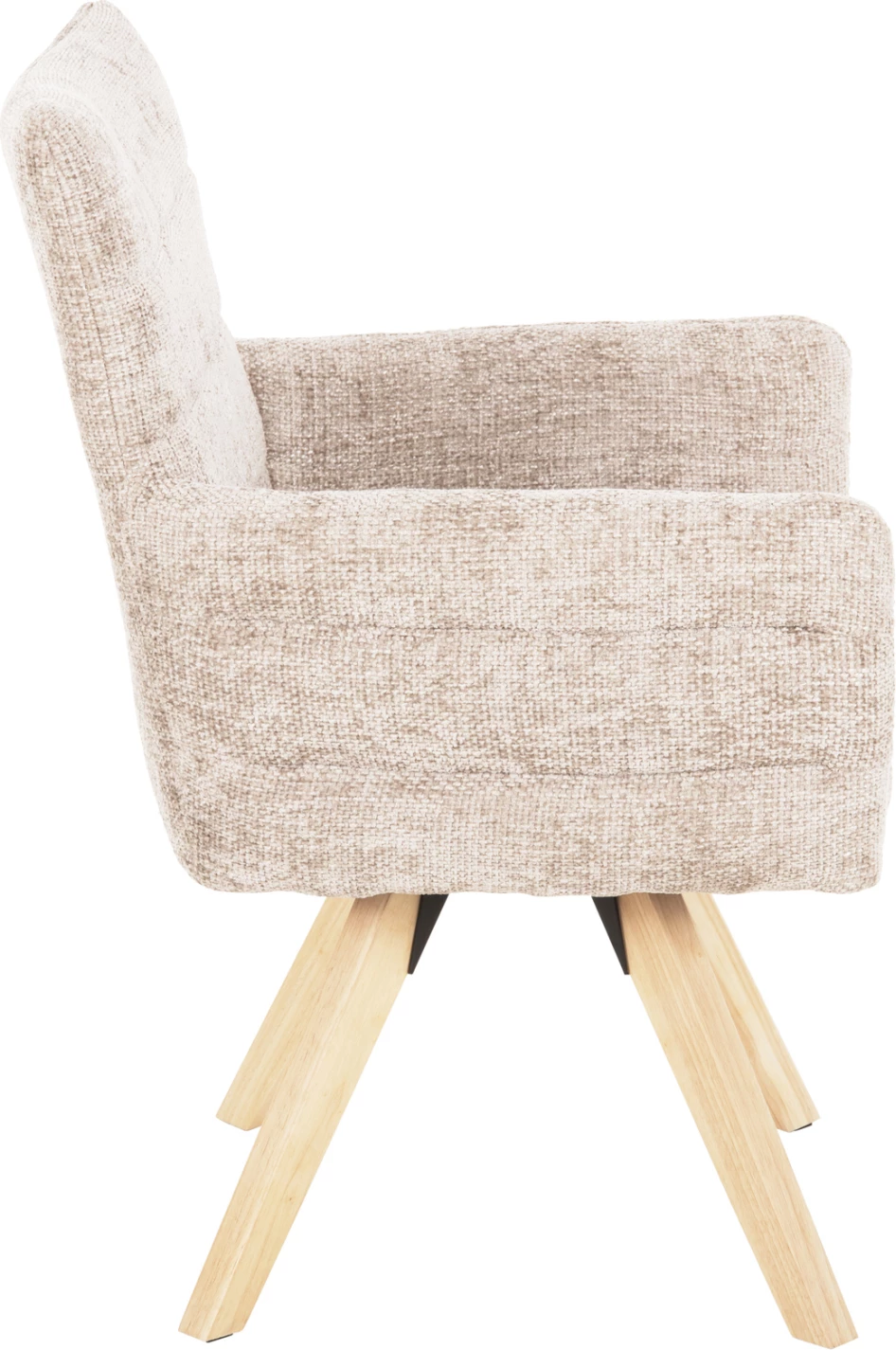 Karrige ngrënieje GAZER FH9845.04, pëlhurë bezhë, këmbë druri gome, 66x63x91H cm., set prej 2 copë