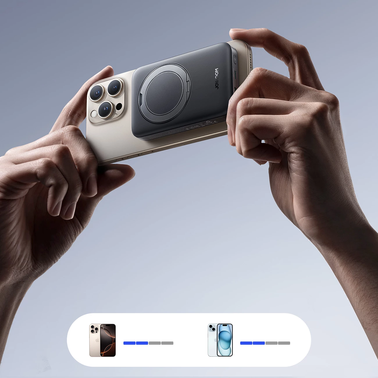 Powerbank Joyroom JR-PBM12, 10000mAh, 22.5W, MagSafe, Qi2, me ring base, e zezë