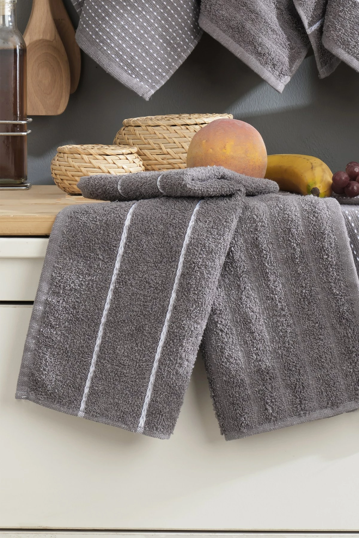 Set peshqirësh larjeje (6 copë), Mijölnir, Sofya, ngjyrë antracit