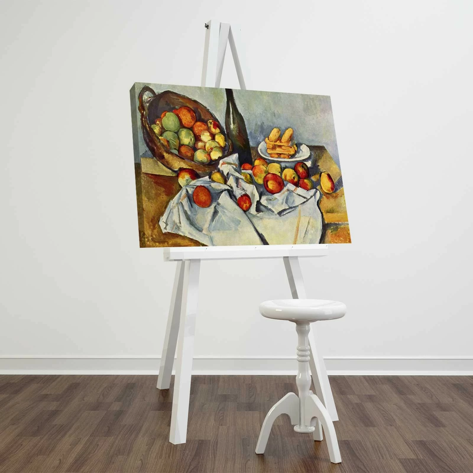 Pikturë dekorative në kanavacë, Le Panier de Pommes, kornizë druri, 45x70cm