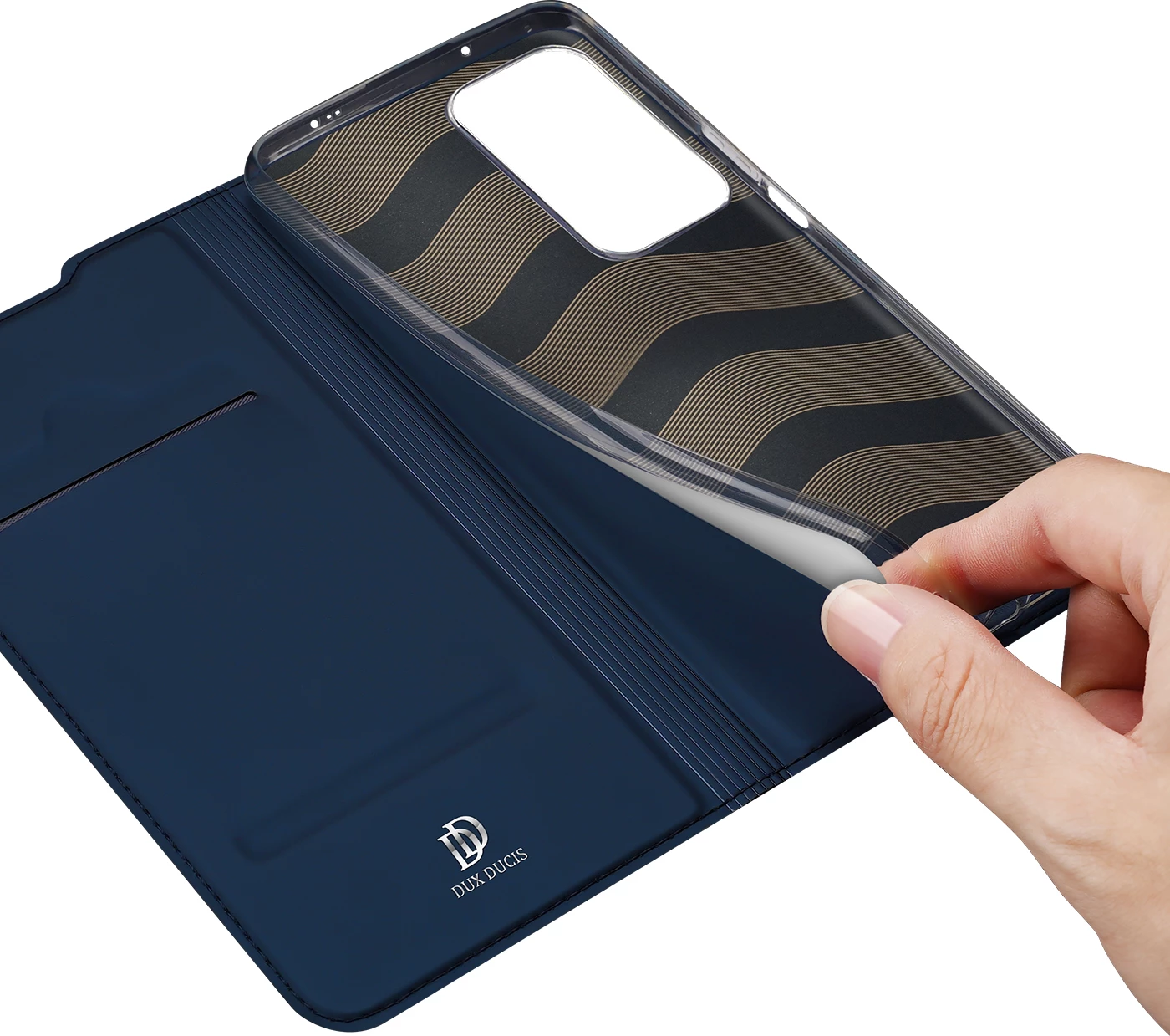 Mbështjellës Dux Ducis Skin Pro për Xiaomi Poco F4 5G, me kapak, xhep kartelash dhe funksion qëndrimi, Kaltër