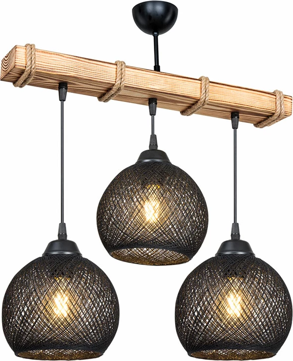 Dritë tavani Fiona Ε27, ngjyrë zezë-natyrale, 50x20x63cm