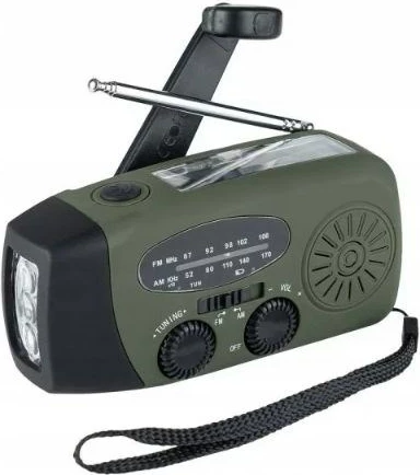 Radio emergjente FOSCO Outdoormen Edit, solar-dynamo, e zezë