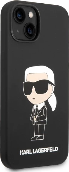 Mbështjellës Karl Lagerfeld KLHMP14MSNIKBCK për iPhone 14 Plus 6.7", silikon, MagSafe, zi
