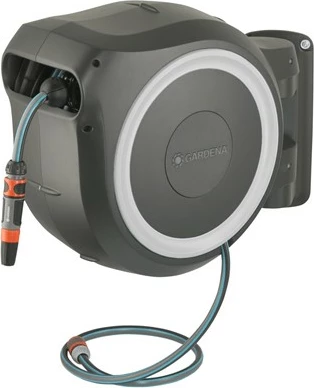 Kasetë muri GARDENA RollUp, automatike, 25m, e zezë/gri