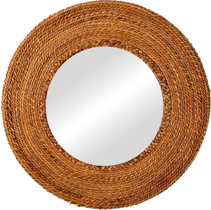 Pasqyrë Encere, dru banane, ngjyrë natyrale, D70x5cm