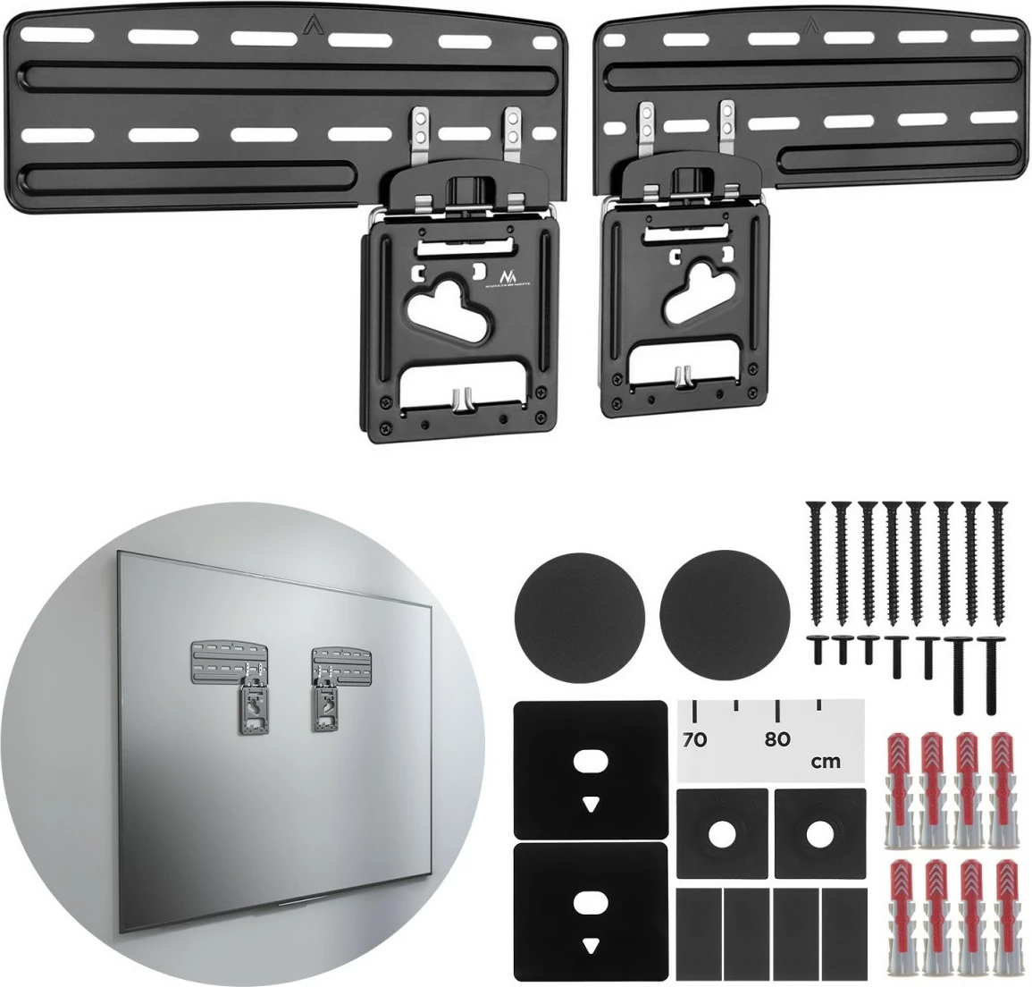 Mbajtës muri për TV Maclean MC-806N, për 43-85 inç, i zi