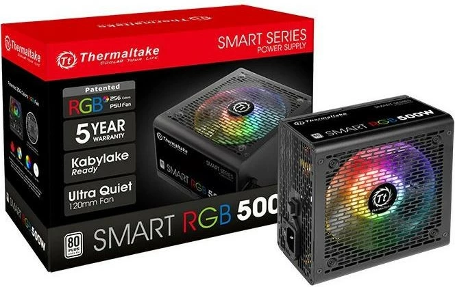 Kasë Thermaltake Smart RGB 500W, jo-modular, me ndriçim RGB