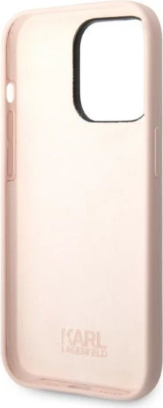Mbështjellës Karl Lagerfeld KLHCP14LSNCHBCP për iPhone 14 Pro 6.1", silikon, rozë