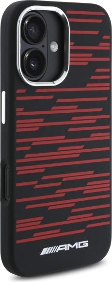 Mbështjellës Mercedes AMG Silicone Graphics MagSafe për iPhone 16, i zi