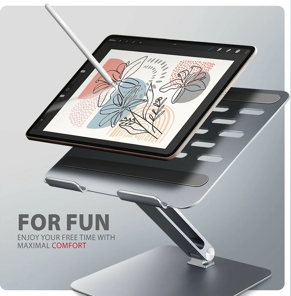 Mbajtëse alumini për laptop AXAGON STND-LQ, 10-16 inç, e rregullueshme, Gri