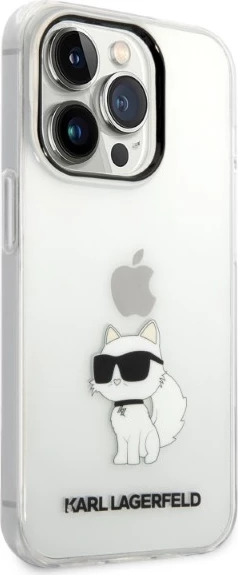 Mbështjellës Karl Lagerfeld Choupette për iPhone 14 Pro, Transparent