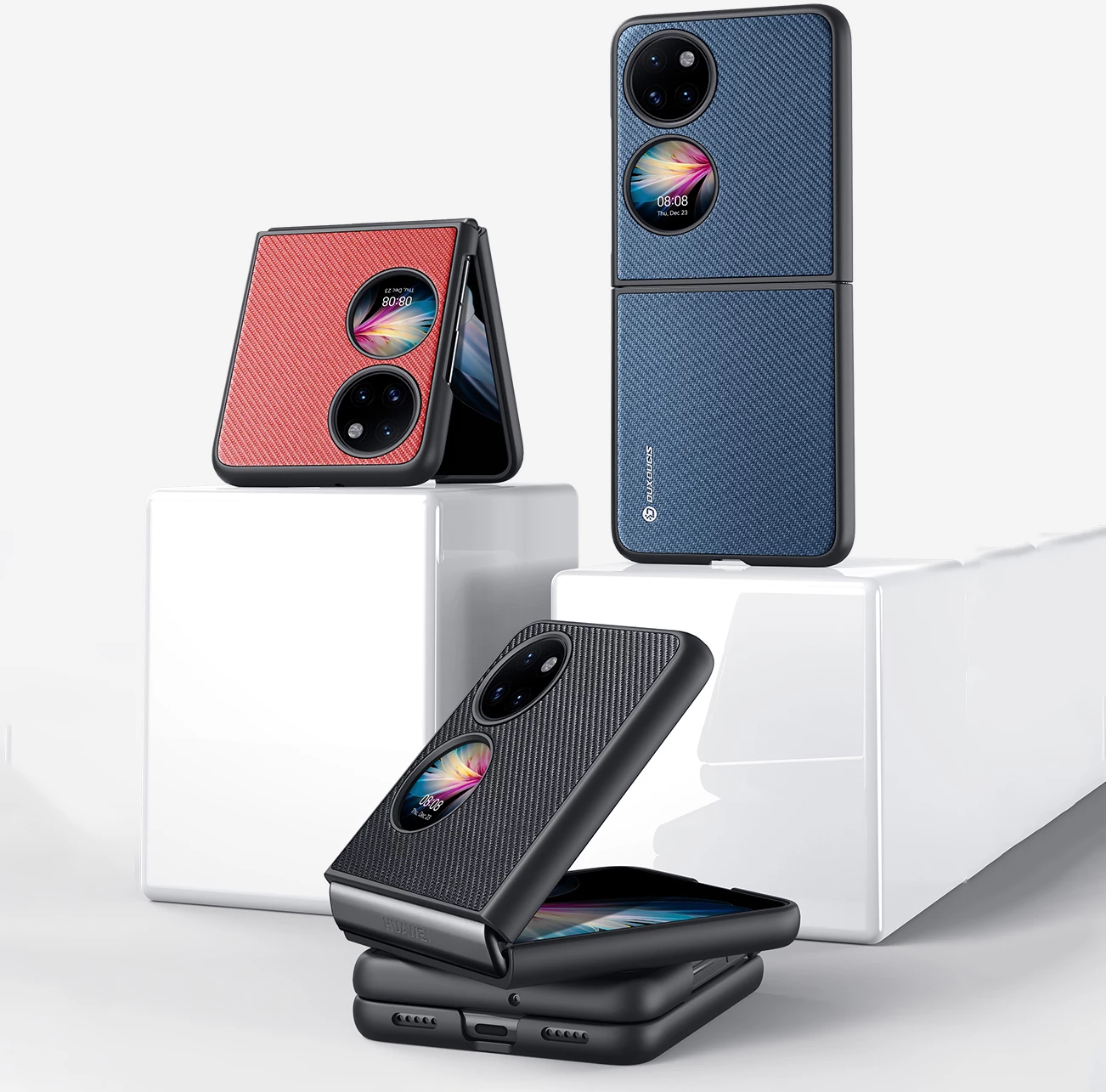 Mbështjellës Dux Ducis Fino për Huawei P50 Pocket, najlon, e zezë