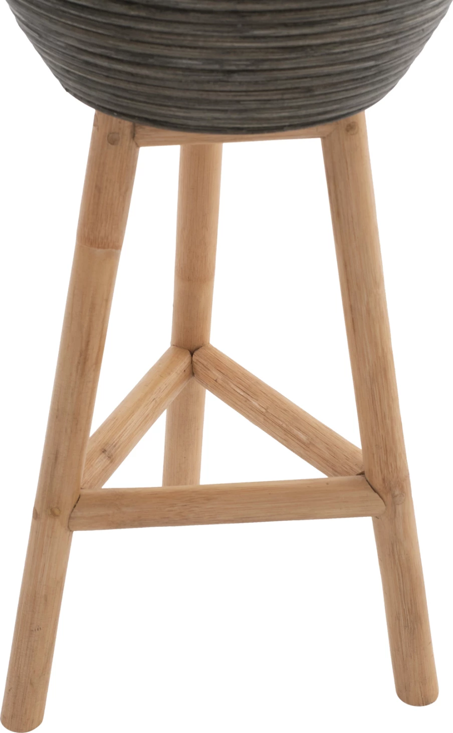 Vazo lulesh prej rattani me këmbë bambuje FH7724 36x35x95 cm, natyrale-jeshile