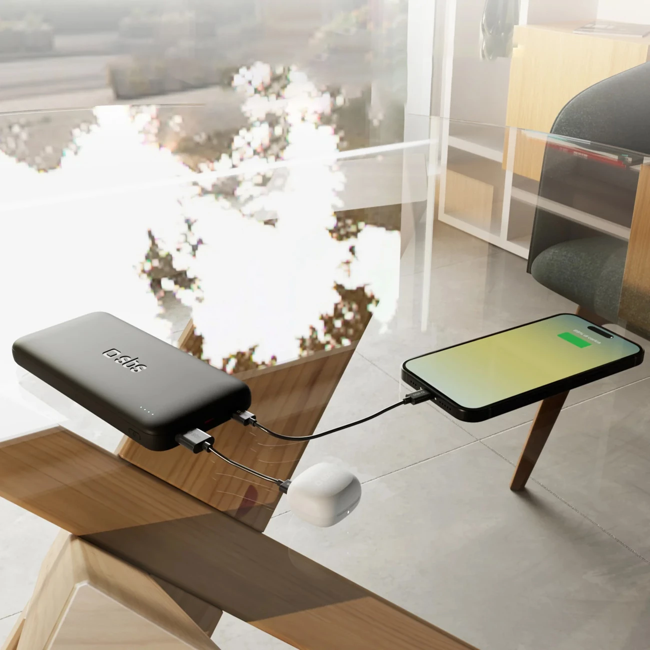 Powerbank SBS Infinity 10000mAh LiFePO₄, 2 porta USB-A/USB-C, e zezë