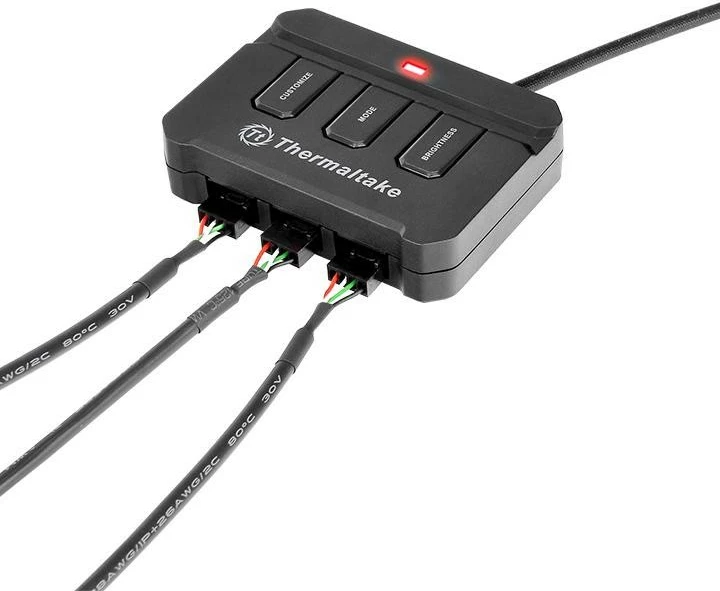 Shirit LED RGB Thermaltake Lumi 3 copë, 300mm, i zi