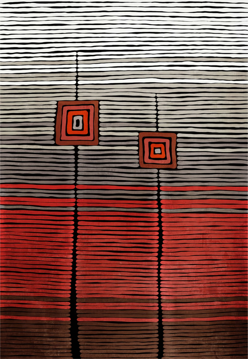 Tapet JOSIANE me franja, kuq-zi-gri, FH7675.26, 160x230 cm