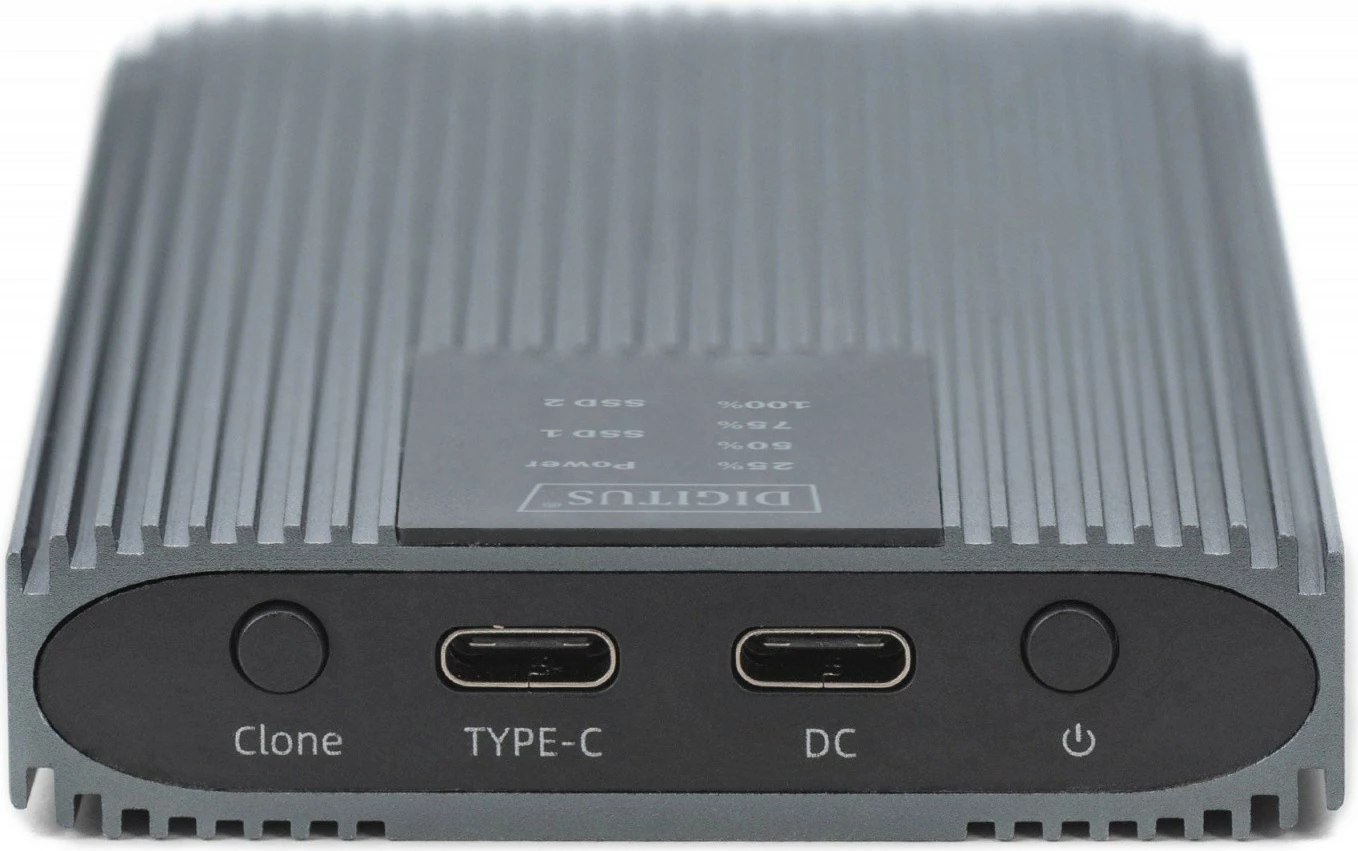 Kasë e jashtme Digitus DA-71559 për SSD M.2 NVMe, USB 3.2 Type-C, 20 Gb/s, Alumini, Gri