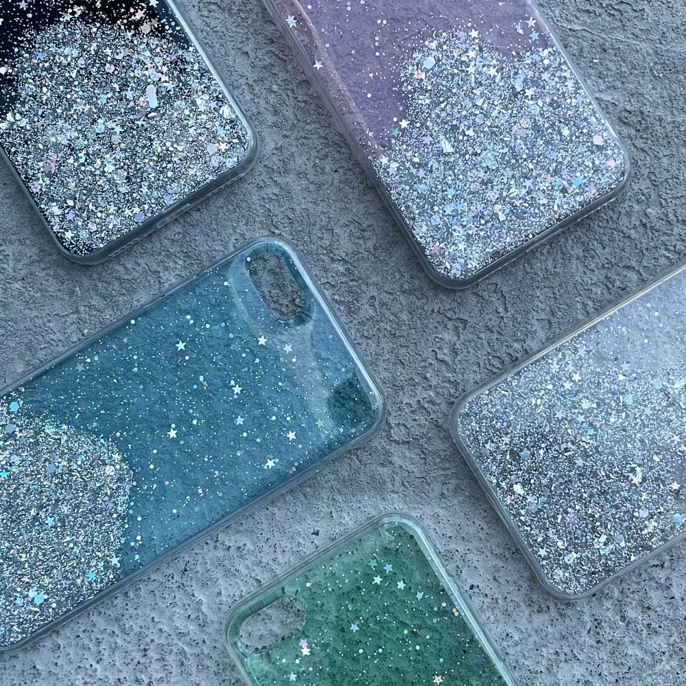 Mbështjellës Wozinsky Star Glitter për iPhone 12 mini, zi/argjendtë