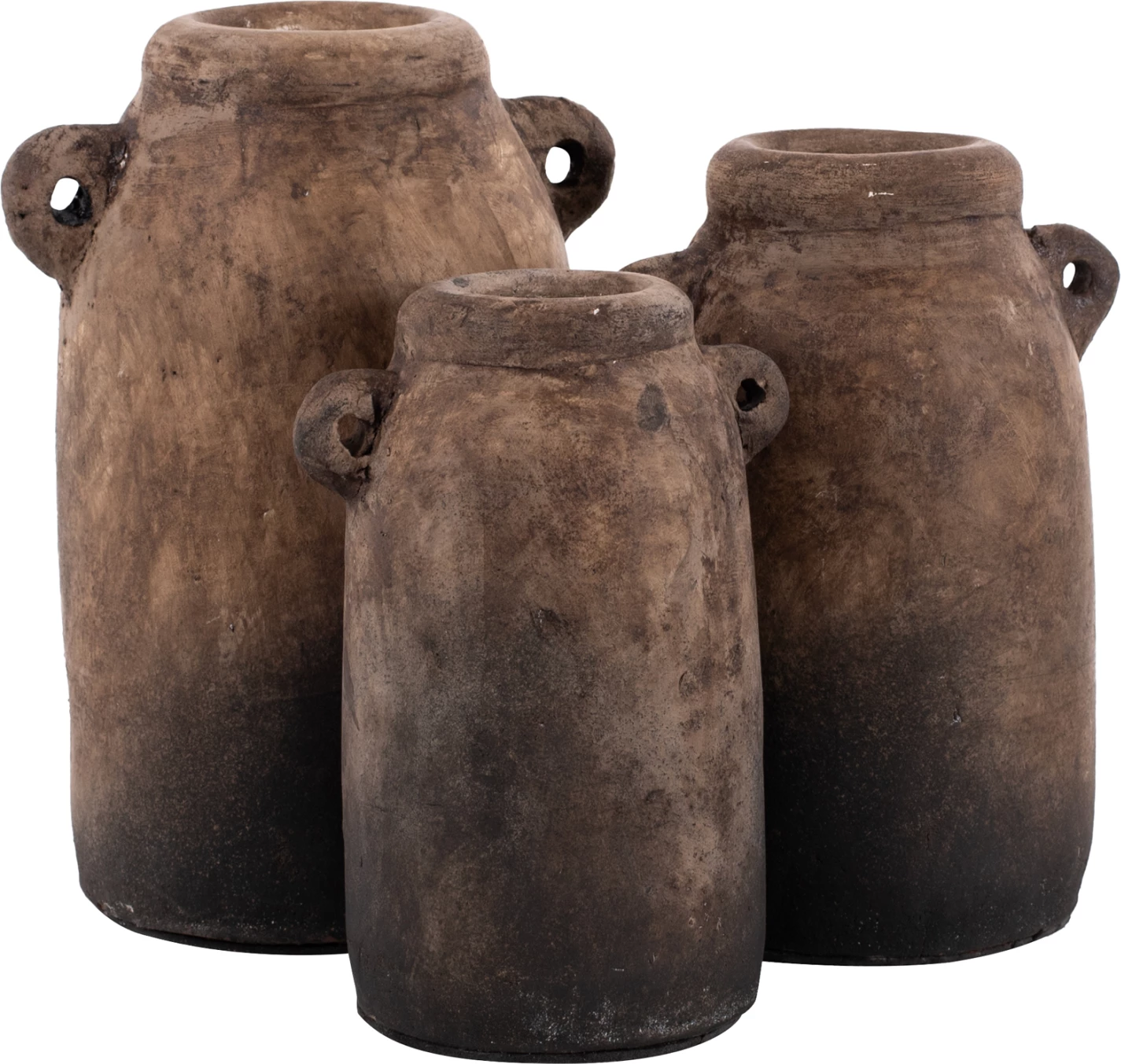 Vazo dekorative 3 copë FH7712 terrakota bezhë