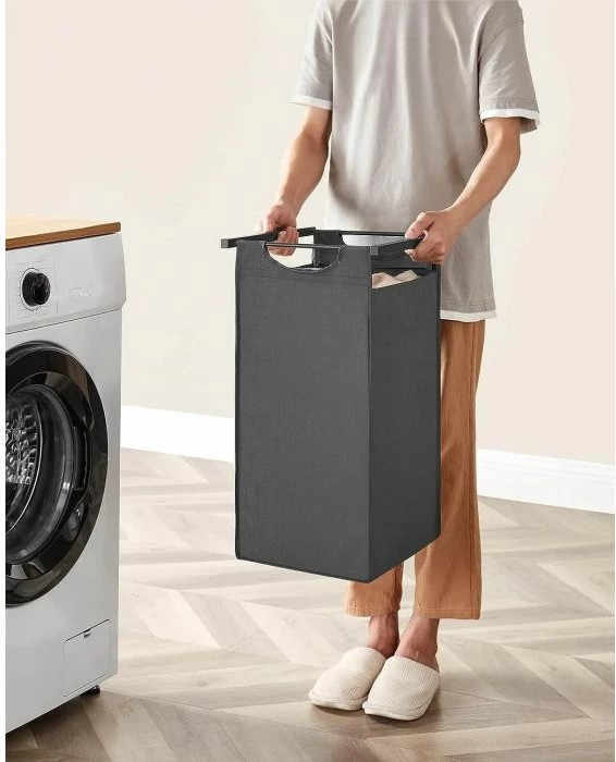 kosh rrobash VASAGLE BLH301G01, 3 ndarje, 114 L, me raft, 92.5 x 33 x 72 cm, e zezë