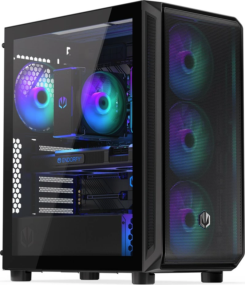 Kasë Endorfy Arx 500 ARGB EY2A011, Midi Tower, me 4 ventilatorë ARGB, e zezë