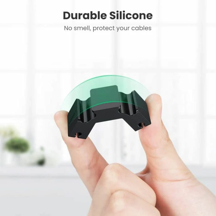 Organizator kabllosh UGREEN 70585 3+1, silikon vetë-ngjitës, për kabllo deri 5mm, i zi, set 4 copë