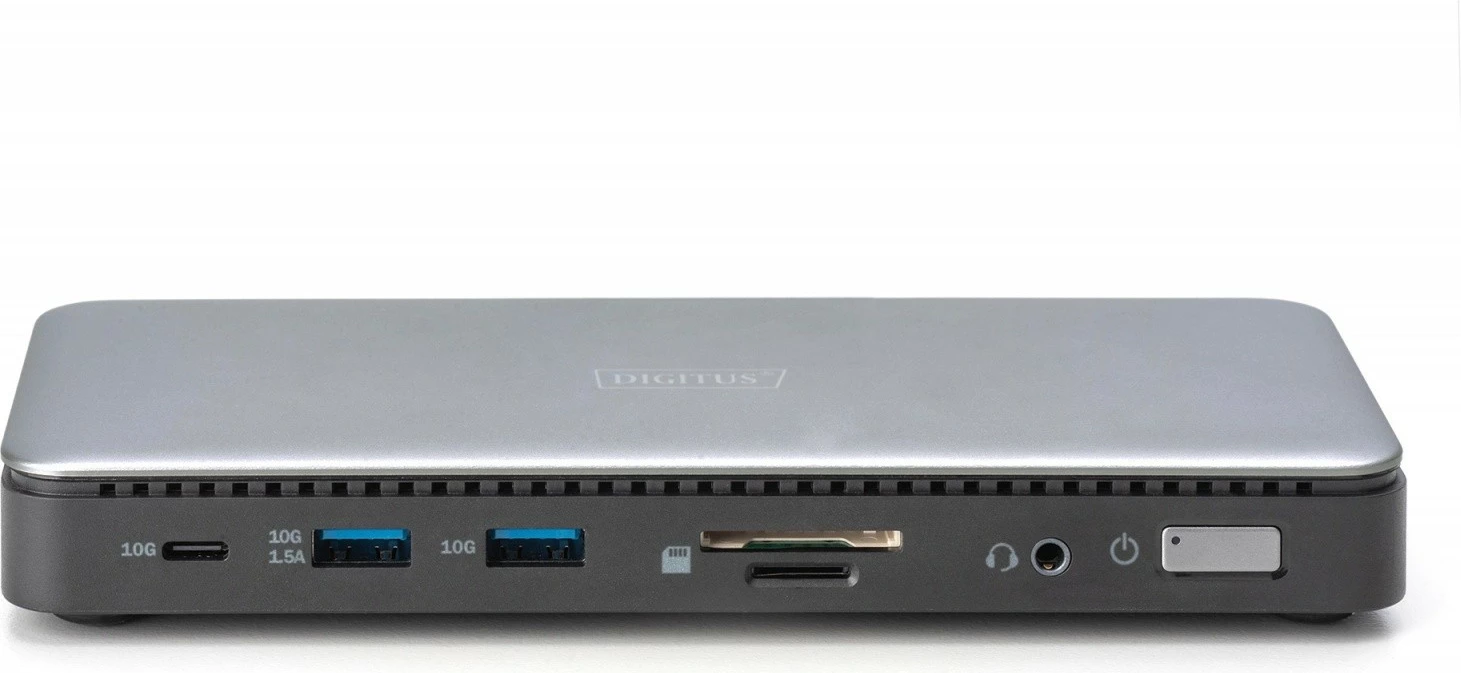 Kasë docking Digitus DA-70917, 11 porta, USB Type-C, 2x HDMI, 1x DisplayPort, 4K/60Hz, 150W, Zezë/Gri
