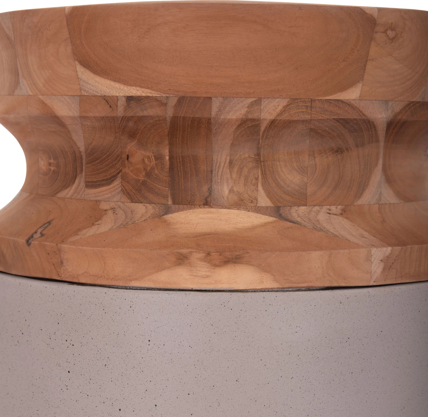 Vazo dekorative dyshemeje LINTER, fibër-cement, ngjyrë gri mat, buzë dru tik, Φ34x60cm