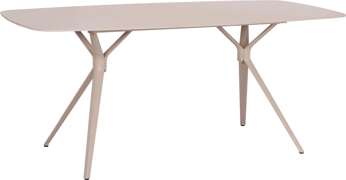 Tavolinë oborri, kornizë alumini, sipërfaqe prej guri të sinterizuar, krem, 180x90x75cm