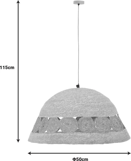 Llambë tavani Gervi Inart E27 natyrale D50x110cm