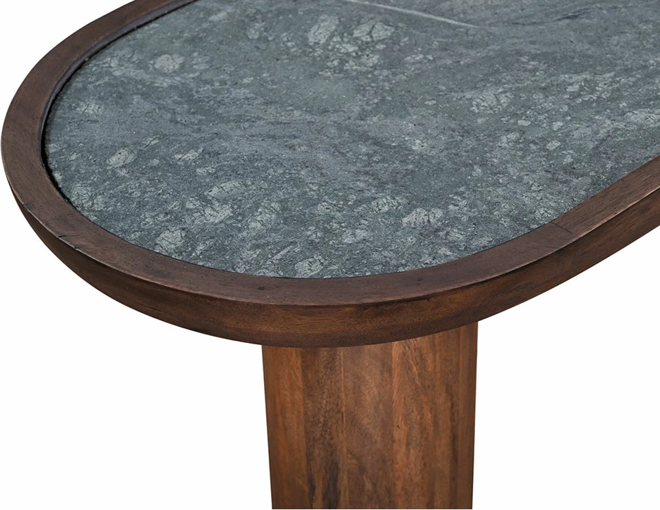 Konsol SAVY, ngjyrë arre, gur i gjelbër, 120x40x76cm