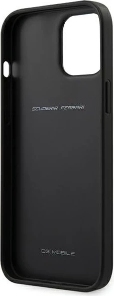 Mbështjellës Ferrari FEOGOHCP12LBK për iPhone 12 Pro Max 6.7", hardcase, lëkurë natyrale, i zi
