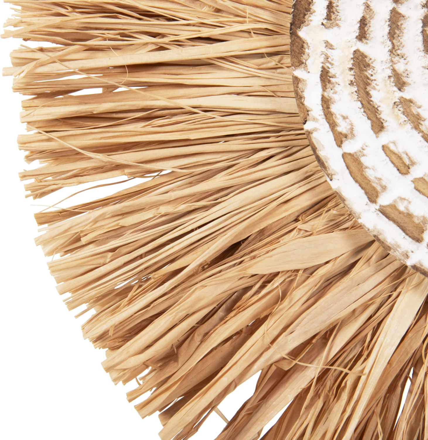 Dekor tavoline FH4224 fibra rafie në bazë druri natyrale-e zezë 18x9x43H cm